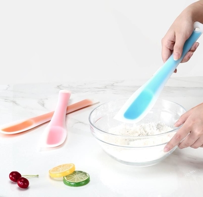 اسپادولا قاشق سیلیکون شفاف 3 PCS Food Safe FDA White Handle