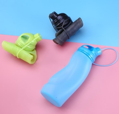 BPA Free Food Grade ورزش در فضای باز سیلیکون تاشو آب 500ML