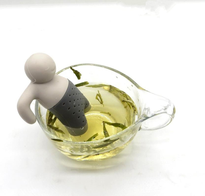 BPA Free Mr. Tea FDA استاندارد مرد چای سیلیکون چای با بسته جعبه در دسترس است