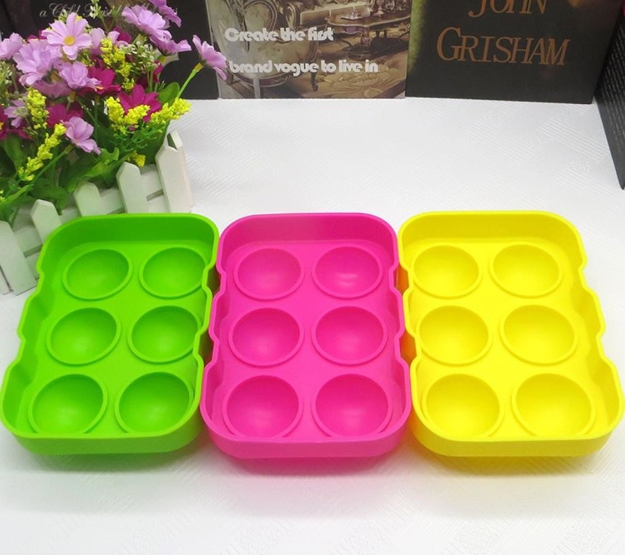 قالب یخ توپ سیلیکون Colorfull، یخ ساز یخ ساز سیلیکون FDA 18 * 12.5 * 4.8cm